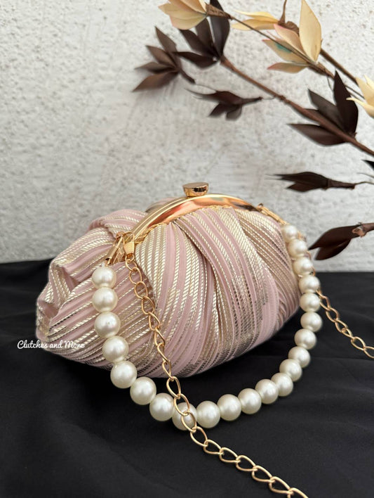 Crush Batua bag Nude-Gold