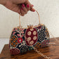 Lakhnawi Chikankari Box Clutch Black
