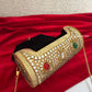 Kasika Kundan Brass Clutch Cylindrical ( with multicolored stones )