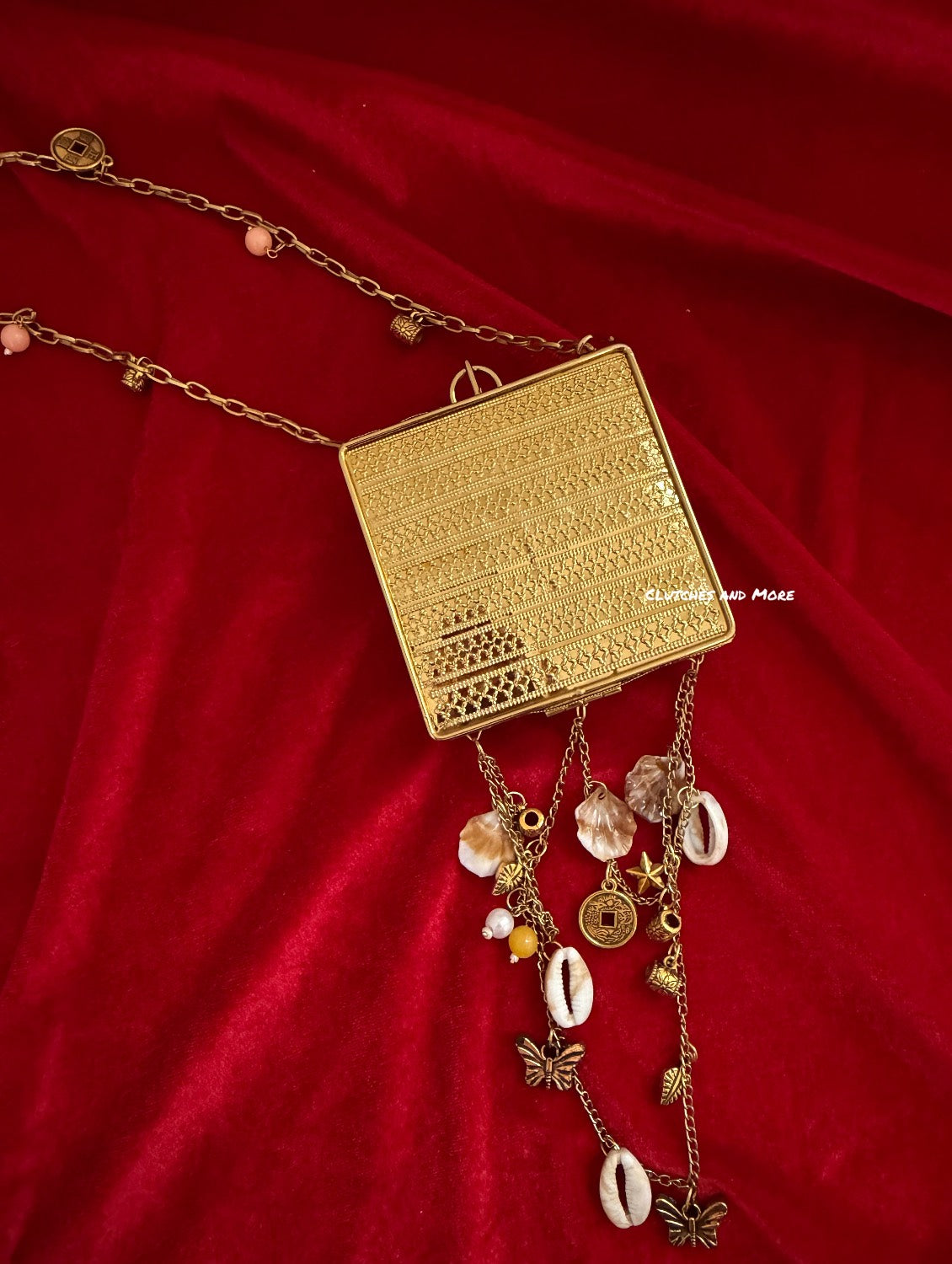 Mini Mother of Pearl Square Clutch Gold