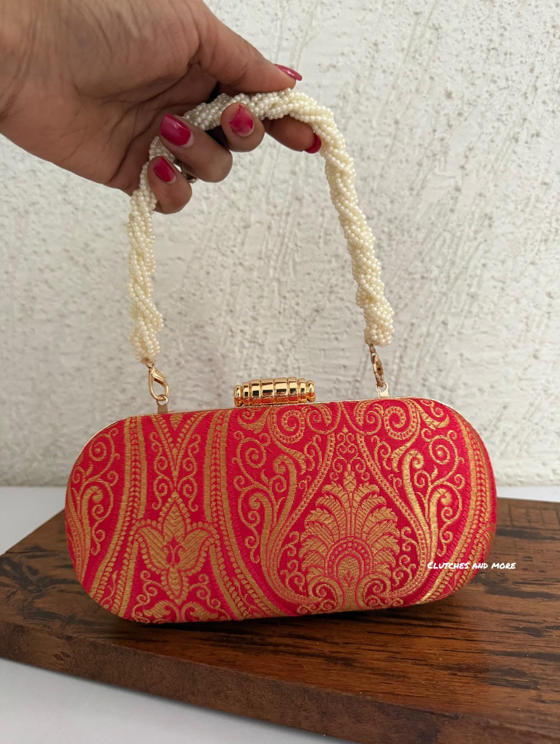 Adaa Banarsi Clutch Red