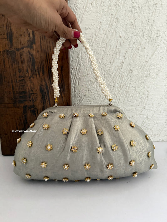 Kundan Batua Bag Sliver