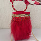 Feather Box Clutch Hot Pink