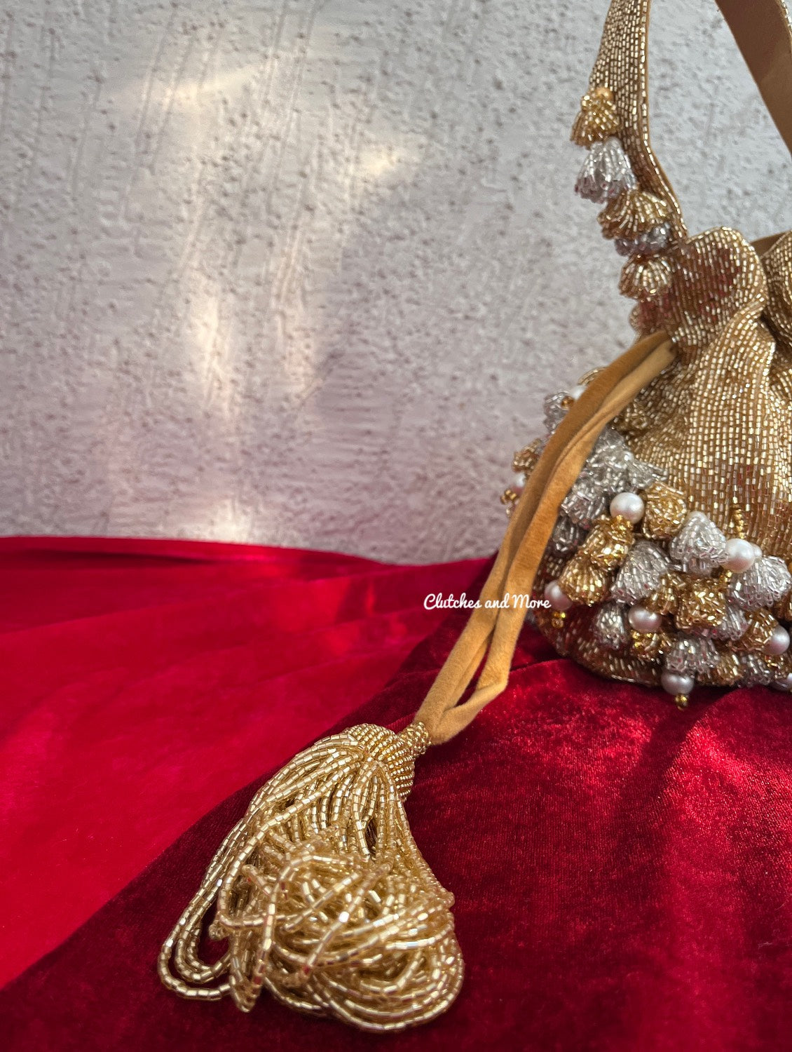 Luxury Gold Silver Bucket Potli