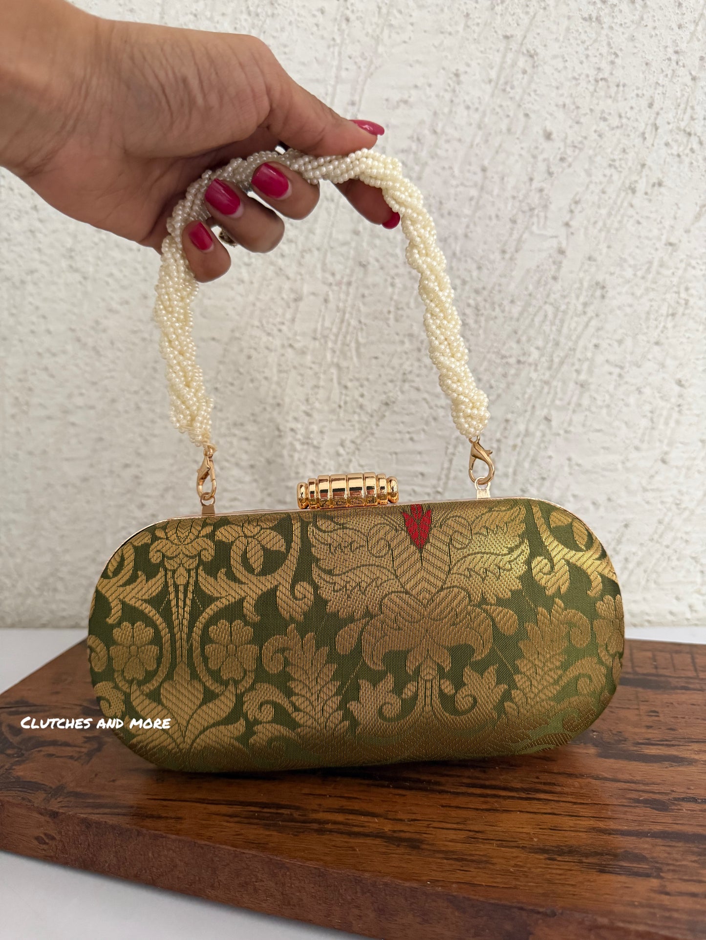 Adaa Banarsi Clutch Green