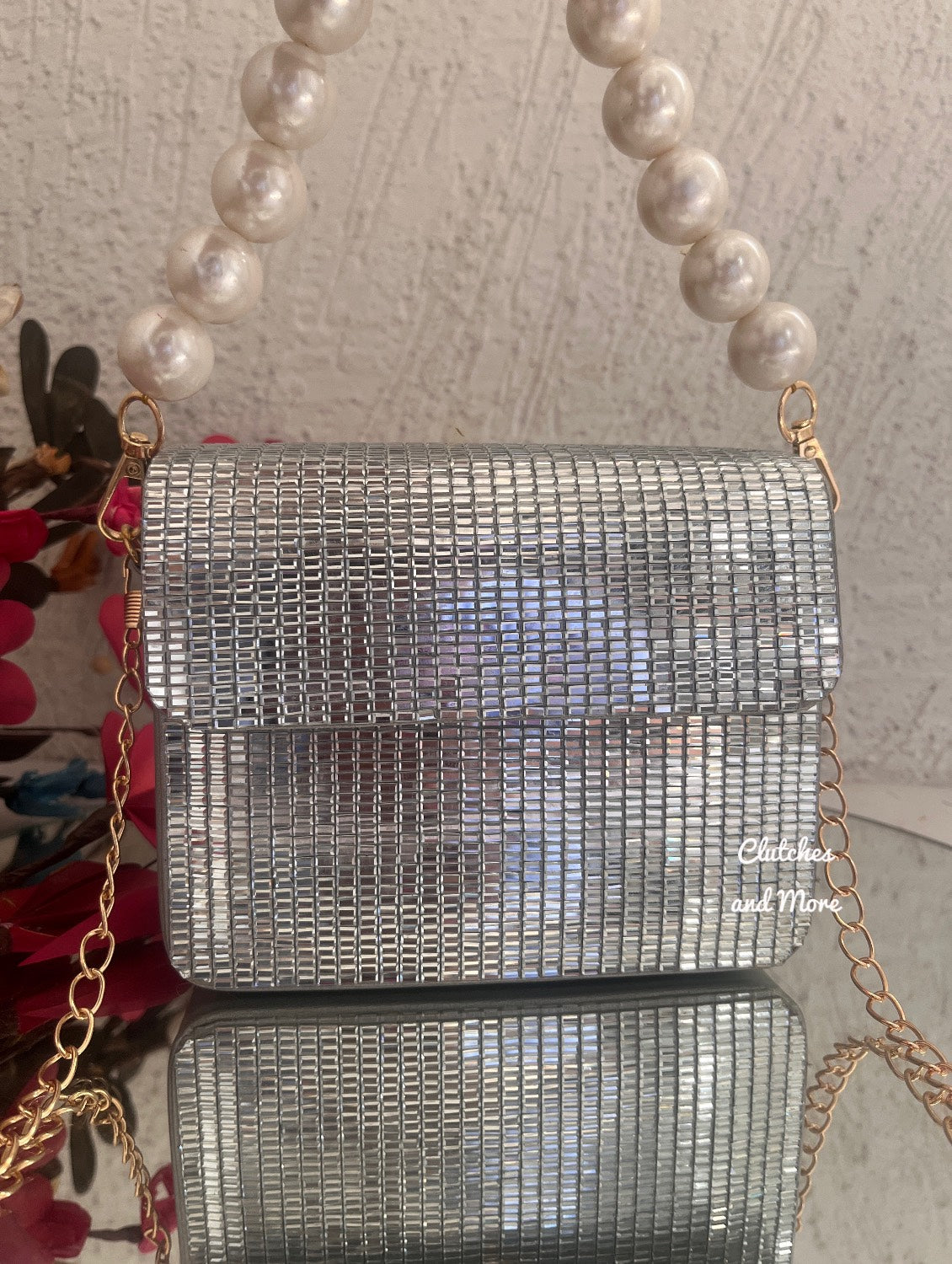 Dazzle Dem Box Clutch Silver