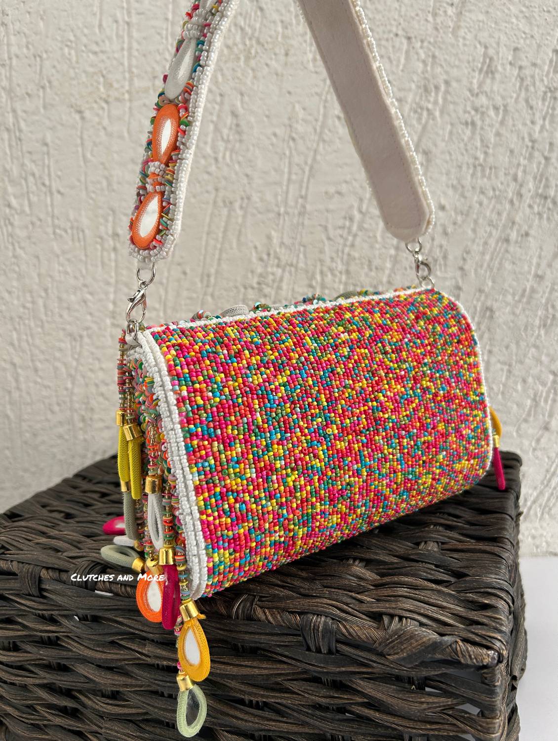 Mirror Flap Bag Multicolored ( White base)