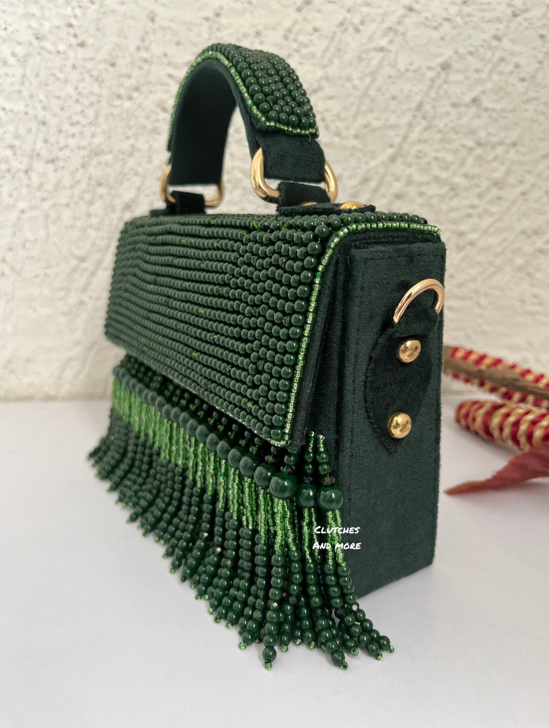 Luxe tassle Green flap bag