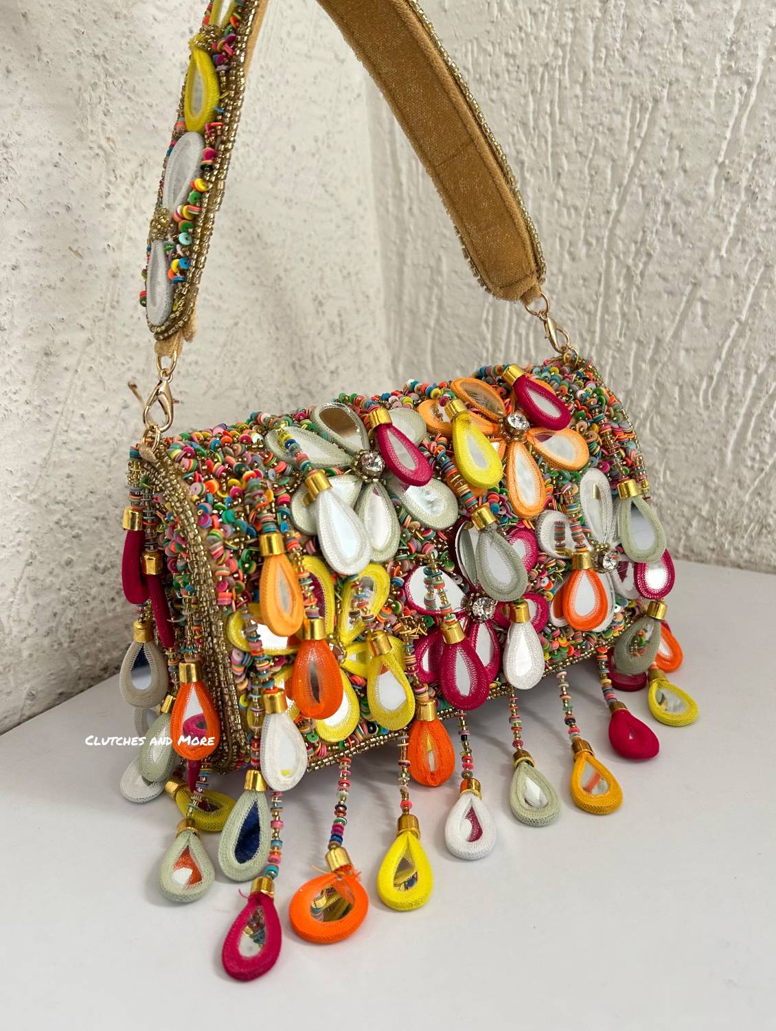 Mirror Flap Bag Multicolored ( Gold Base )