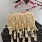 Gold  Pearl Tassle Clutch