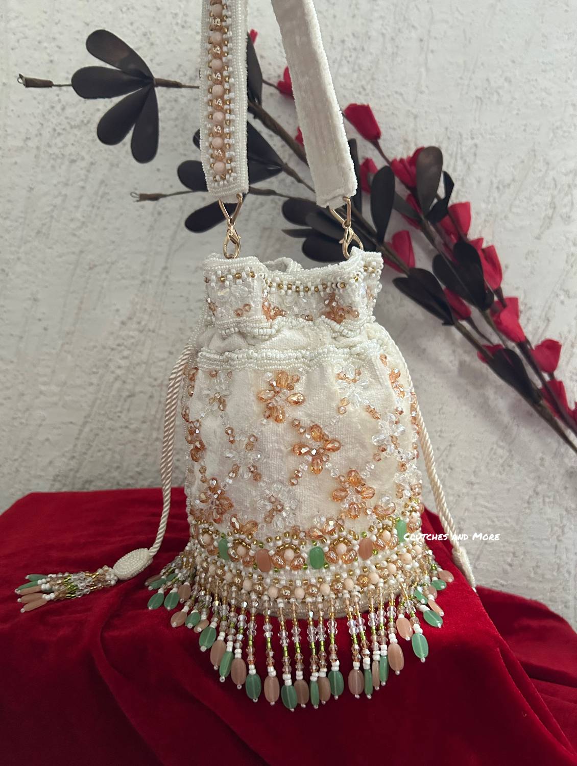 Vaidehi Luxe Potli Bag White