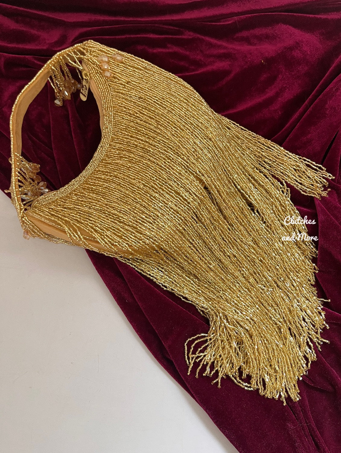 Luxe Moon Fringes Bag Gold