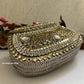 Kashish Kundan Brass Clutch White Silver