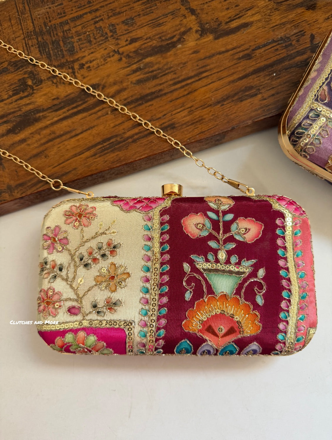 Maharani Party Bag Pink White Multi
