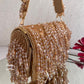 Aza Gold Crystal Flap Bag