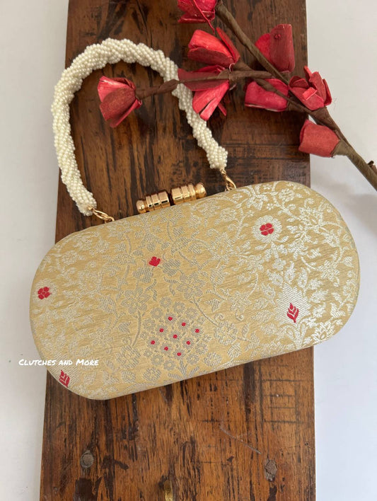 Adaa Banarsi Clutch Gold