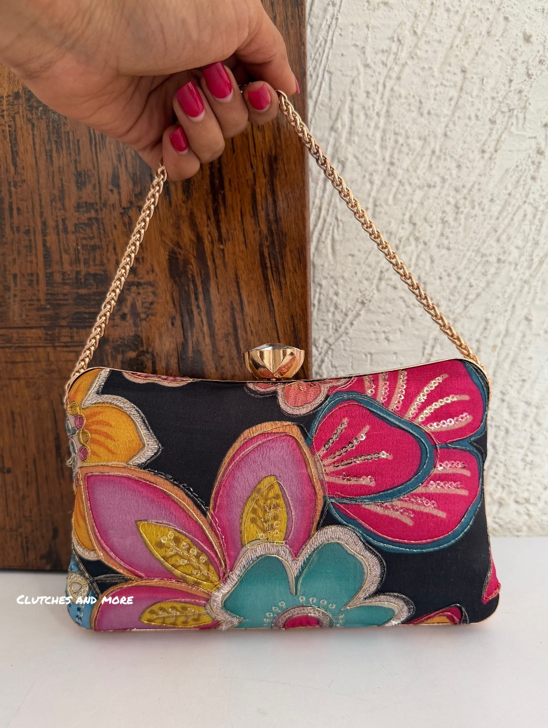Jasmine Floral Bag Black Multicoloured