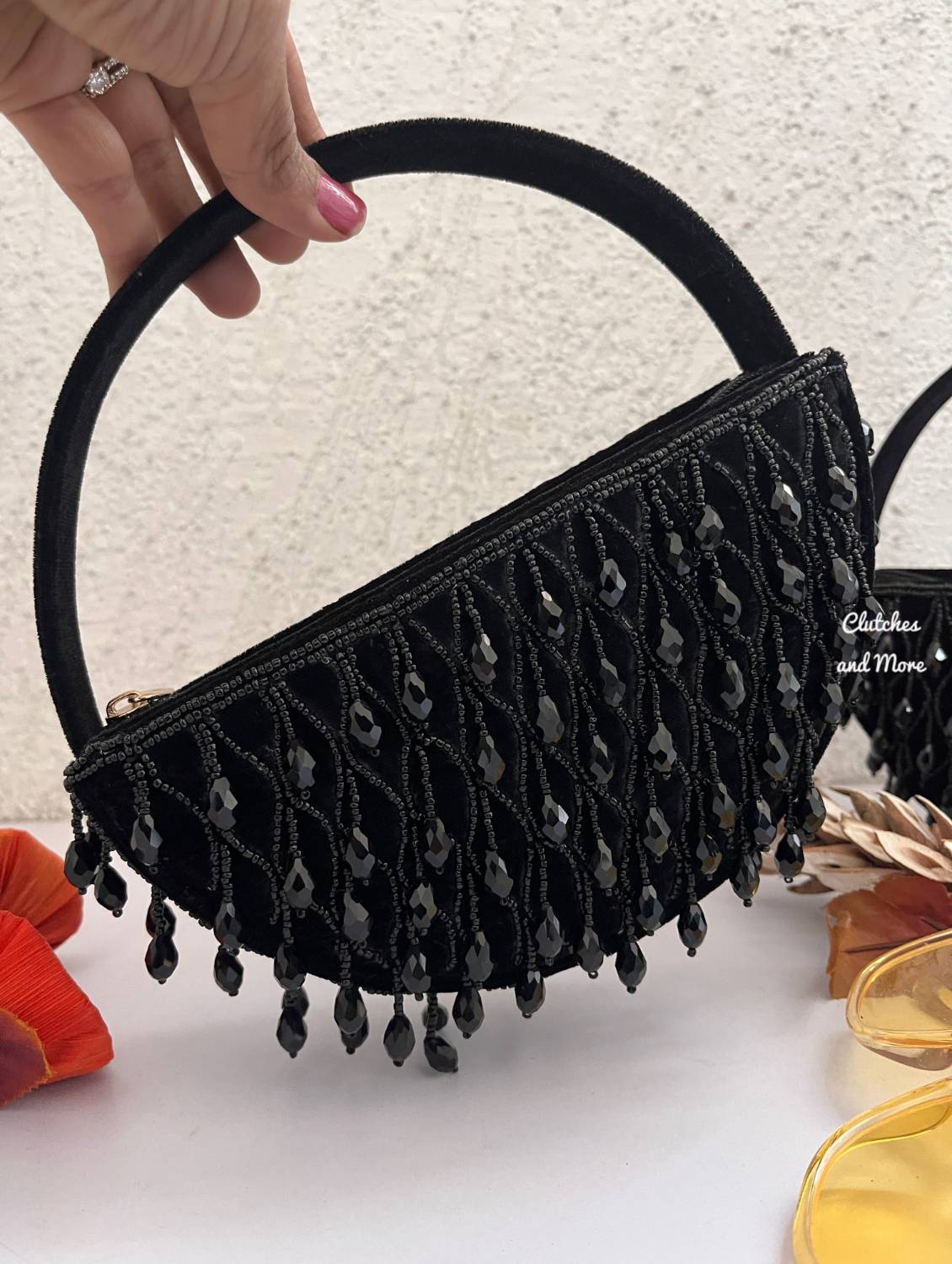 Crystal Chand Premium Clutch Black