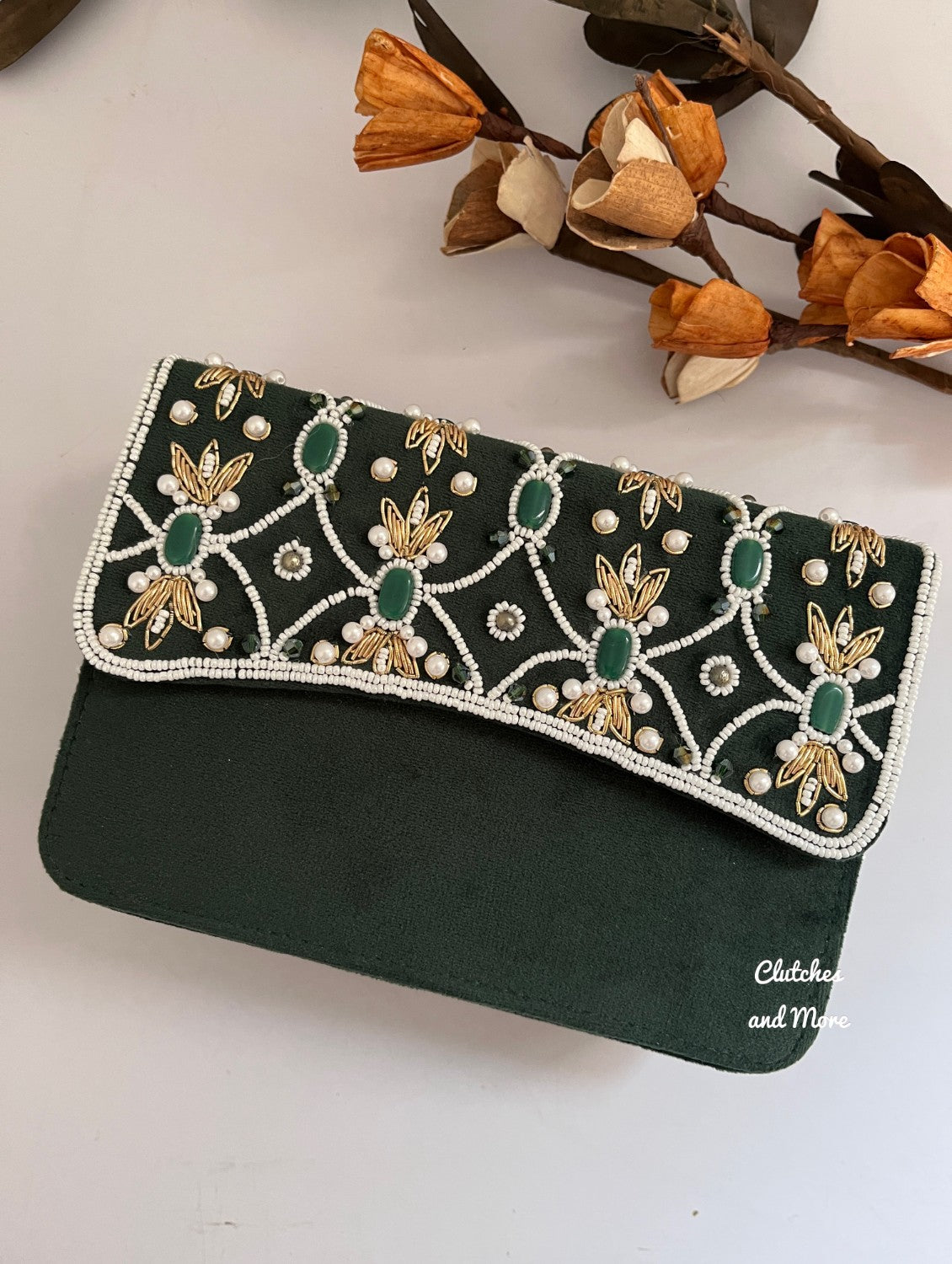 Green Box Flap clutch