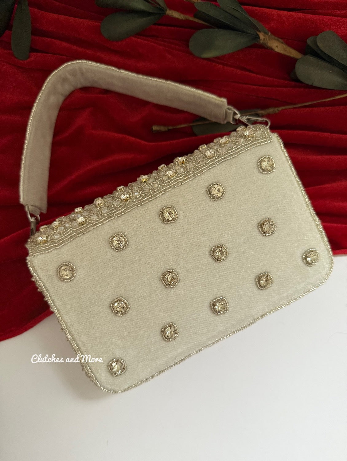 Gauhar Diamond Studded Bag Silver