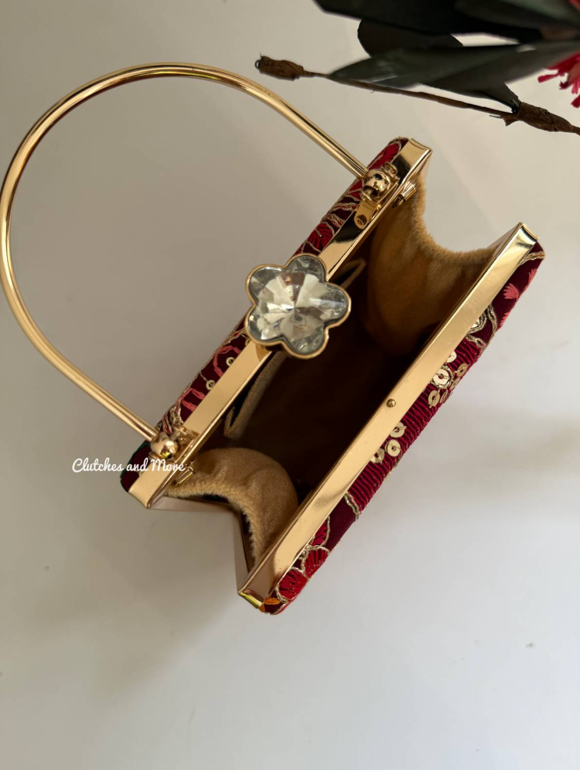 Ibadat Lakhnawi Chikankari Bag Maroon