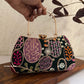 Lakhnawi Chikankari Box Clutch Dark Green