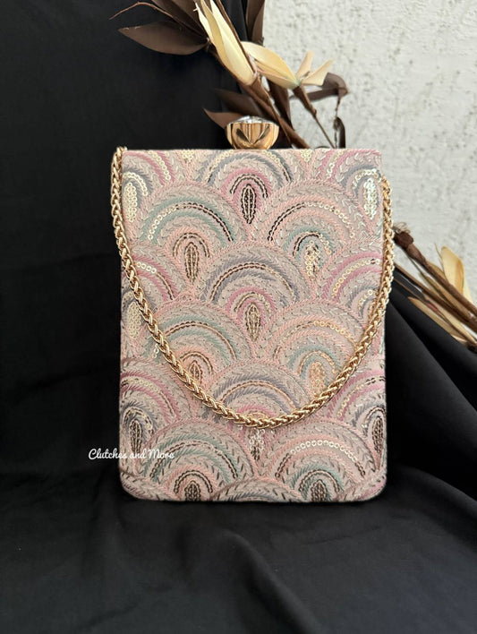 Ibadat Chikankari Bag Peach