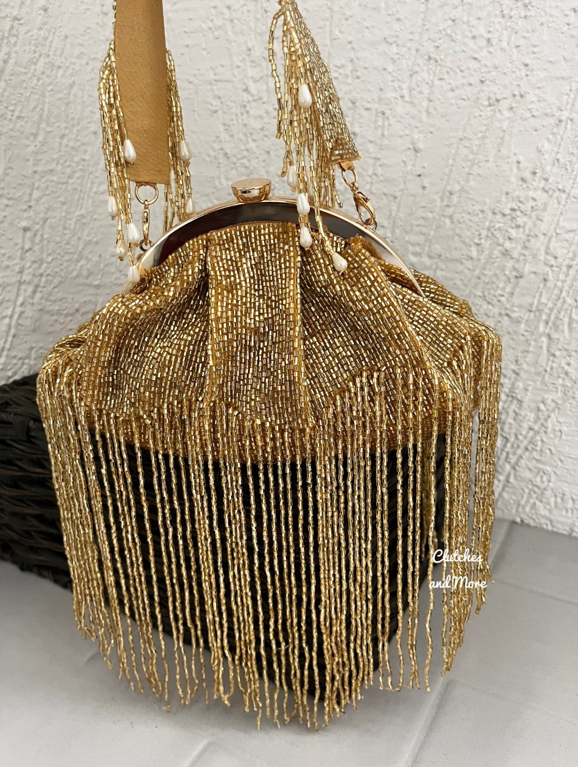 Gold Potli Bag | Gold Beaded Studded Sequin Clutch | Party Clutch Sling |  Wedding Purse in Gold | Handmade, Embellished Lotus Potli | Potli bags,  Wedding purse, Sequin clutch