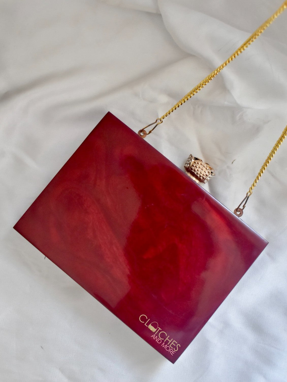 Red Resin clutch with Name