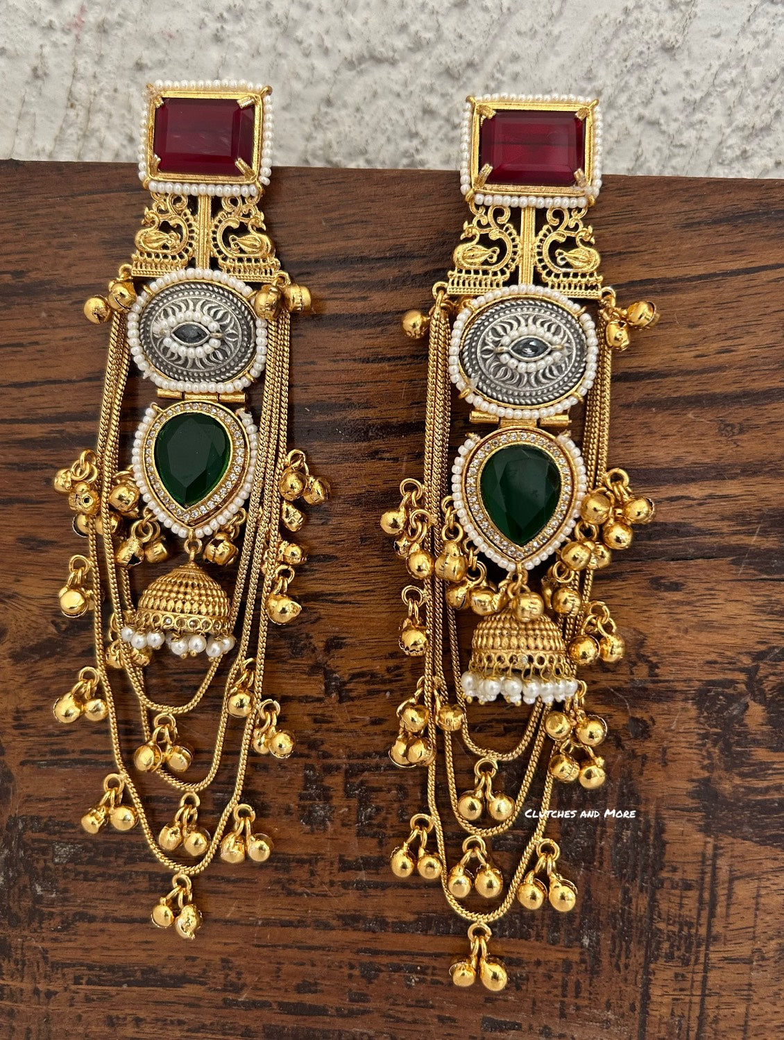 Aashna Kashmiri Earrings Maroon