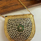Kasika Kundan Brass Clutch Mini Green