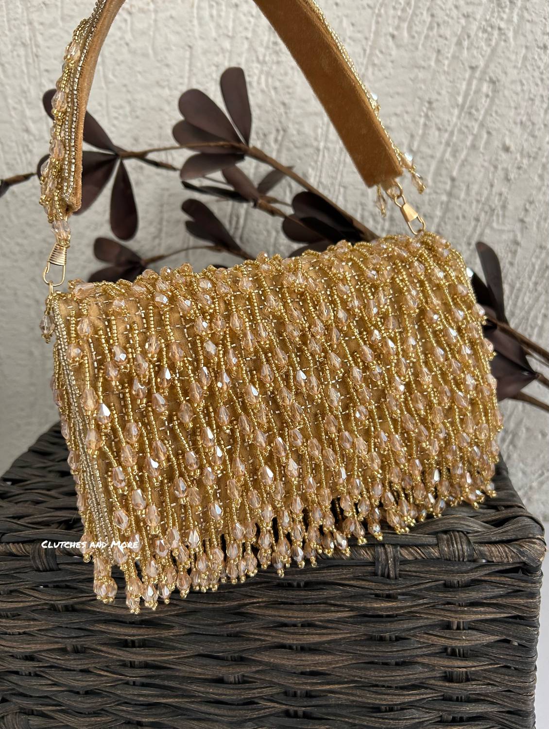 Anamika Gold Crystal Flap Bag