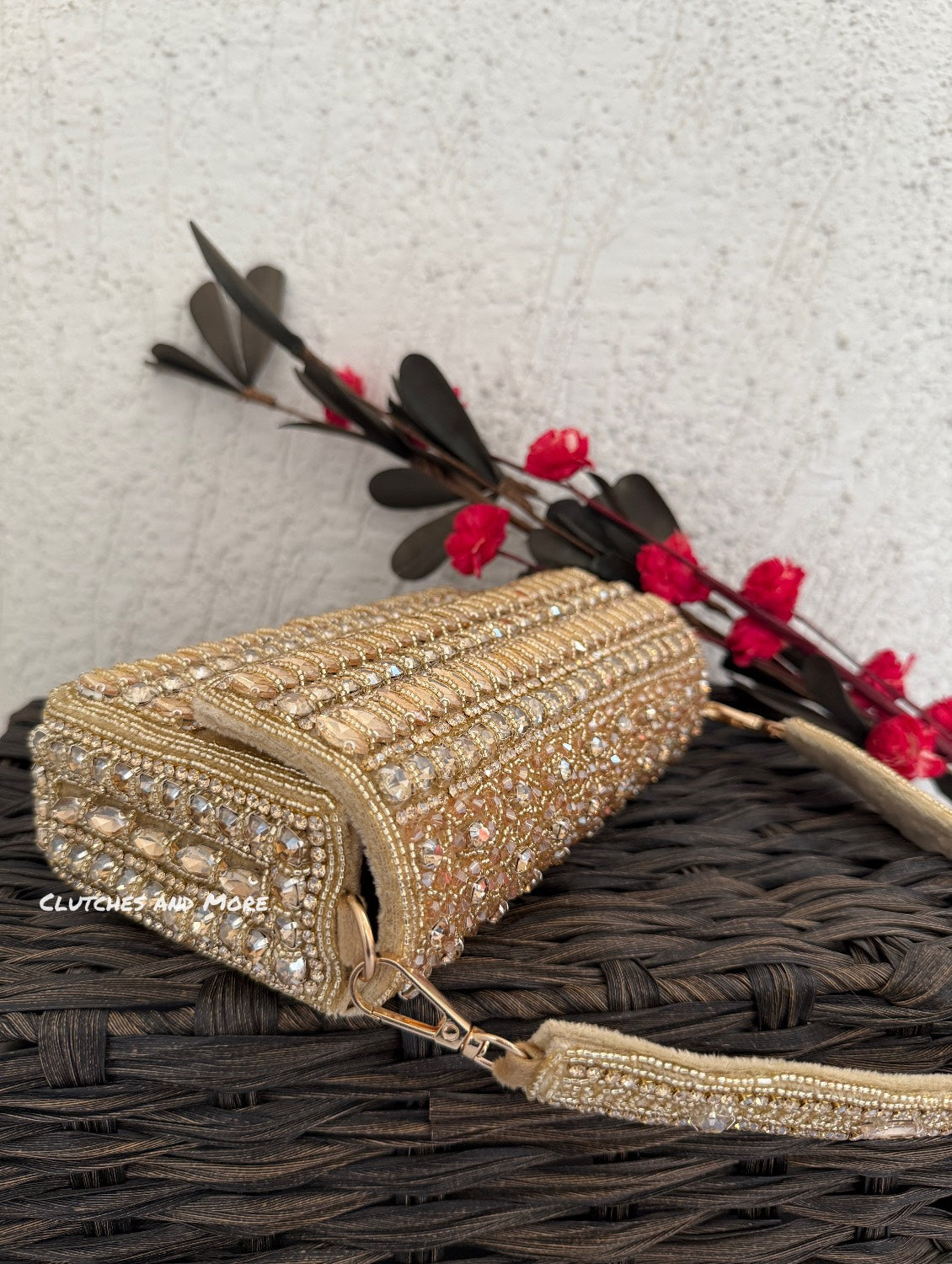 Gauhar Diamond Studded Bag Gold