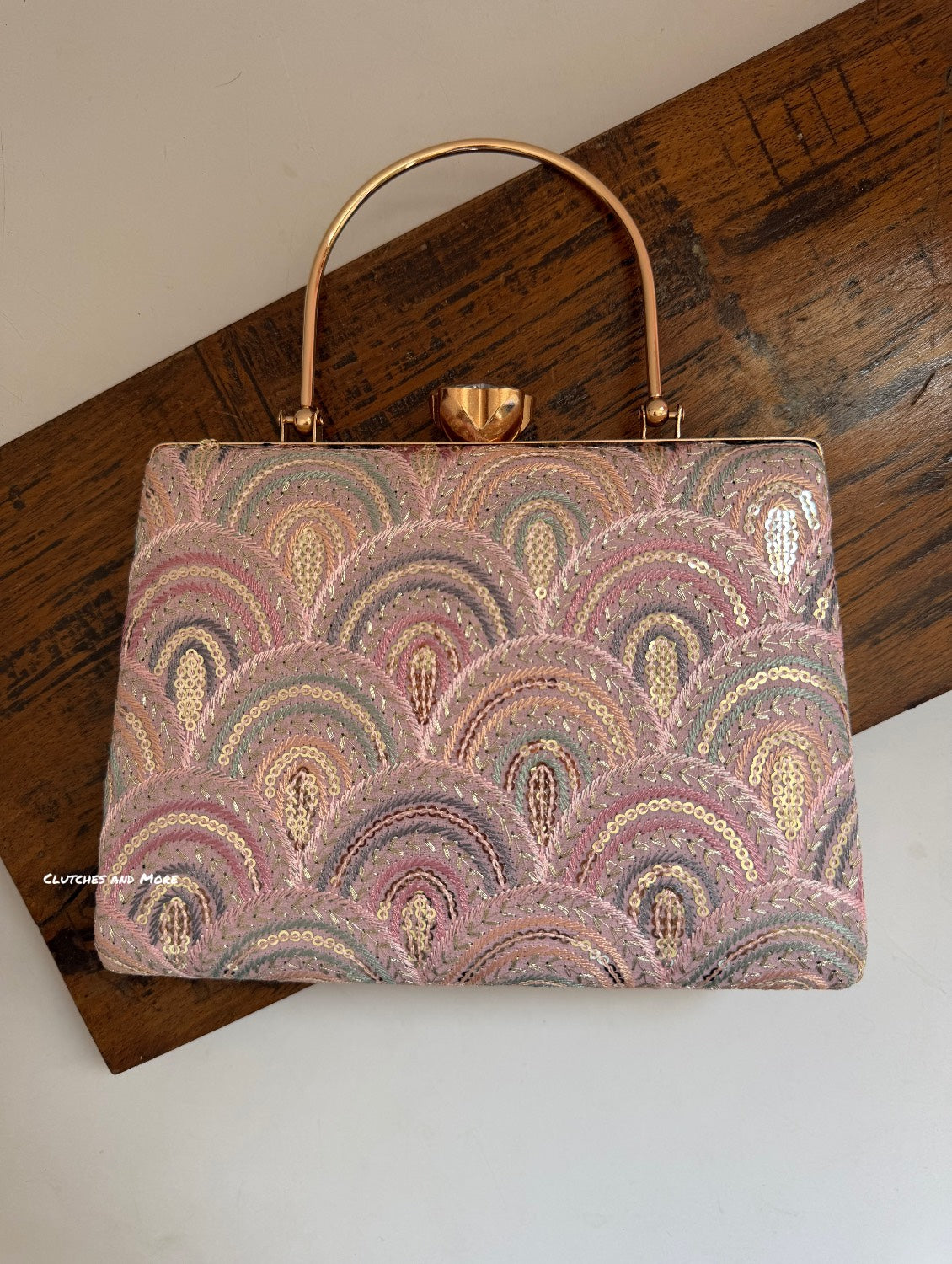 Rainbow Chikankari Bag Pink