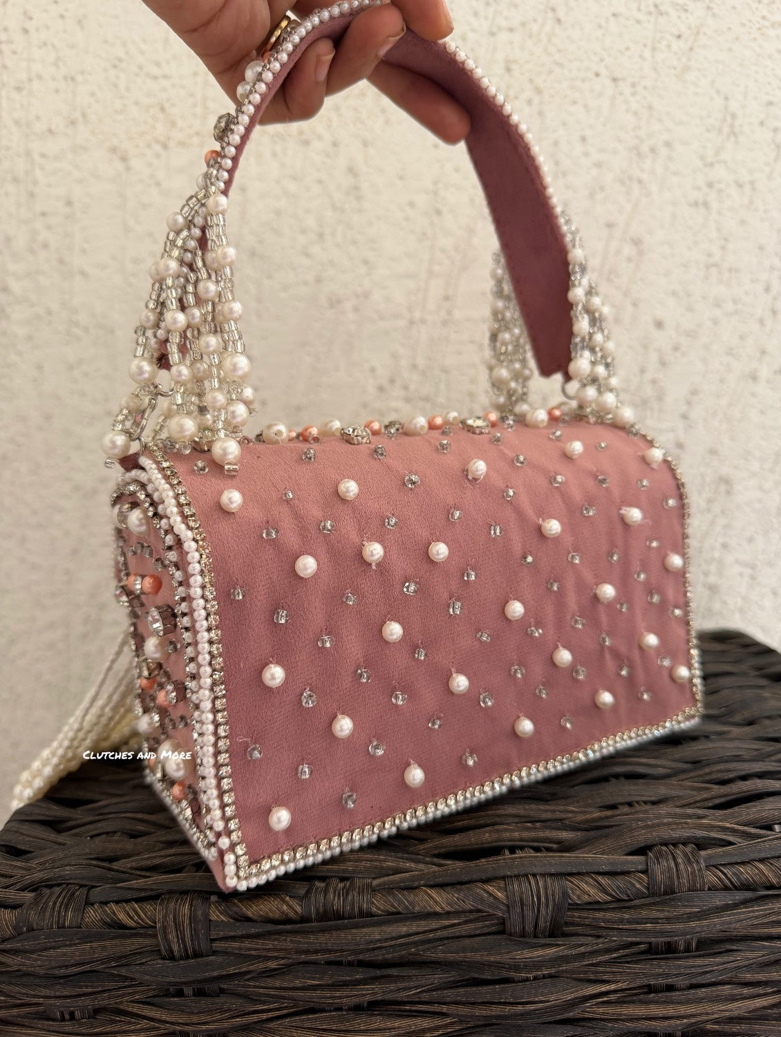 Premium Tassle Box clutch Onion Pink