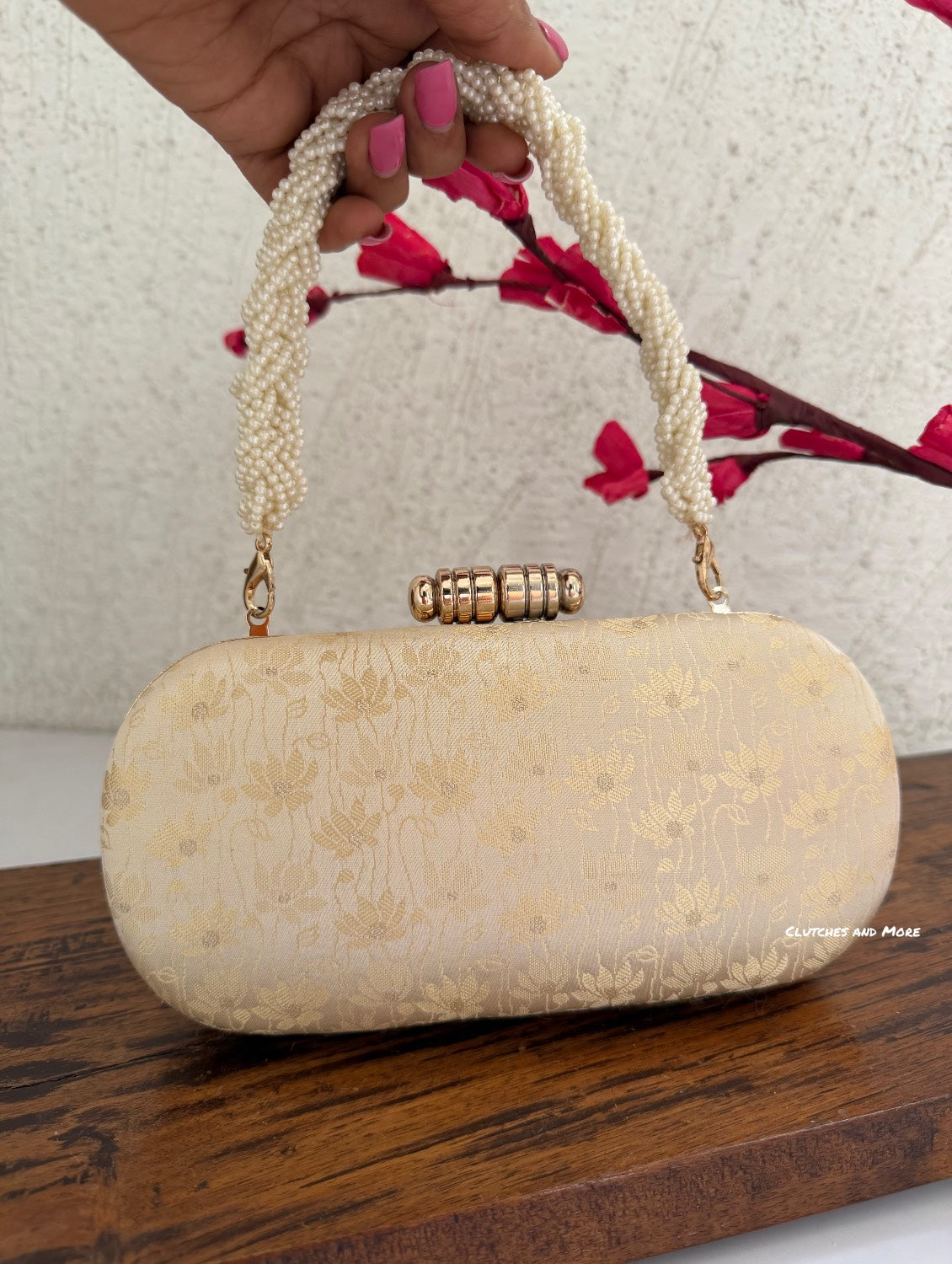 Adaa Banarsi Clutch Off white