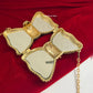Kiana Kundan Bow Clutch Green Gold