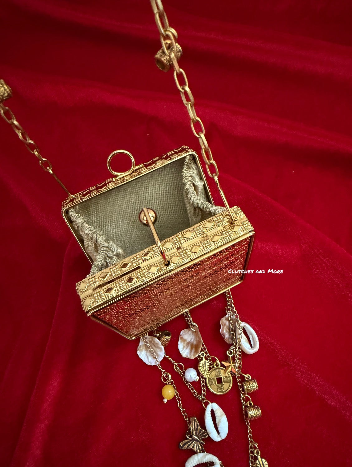 Mini Mother of Pearl Square Clutch Gold
