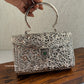 Brass Silver clutch with handle