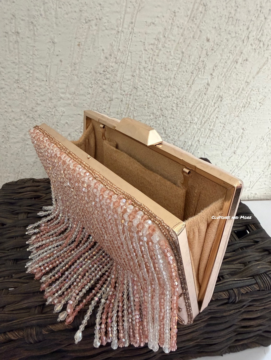 Rose Gold- White Crystal Bag