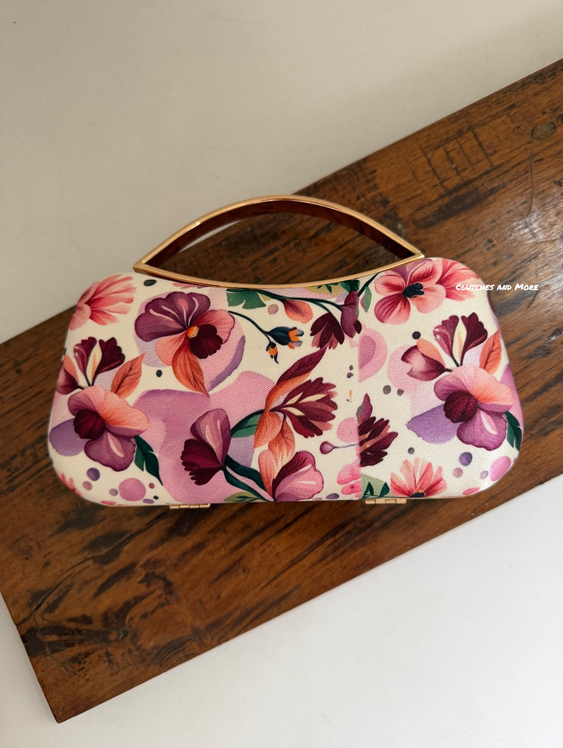 Poppy Floral Capsule Clutch Pink Multicoloured
