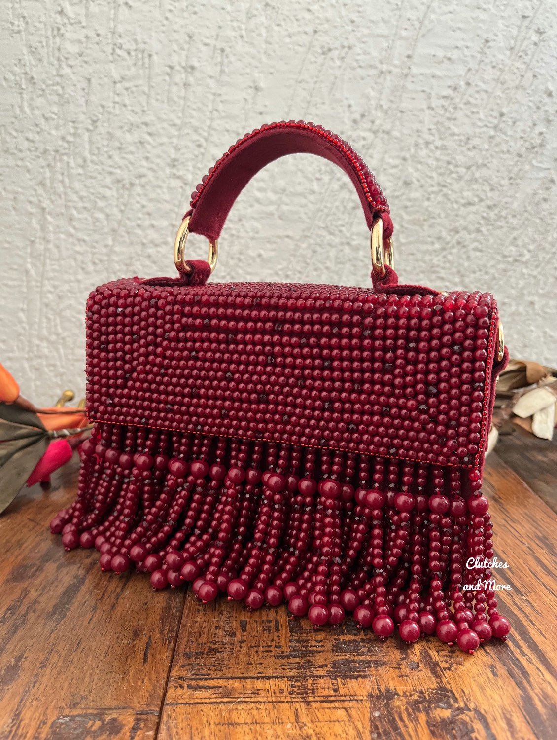 Luxe tassle Maroon flap bag