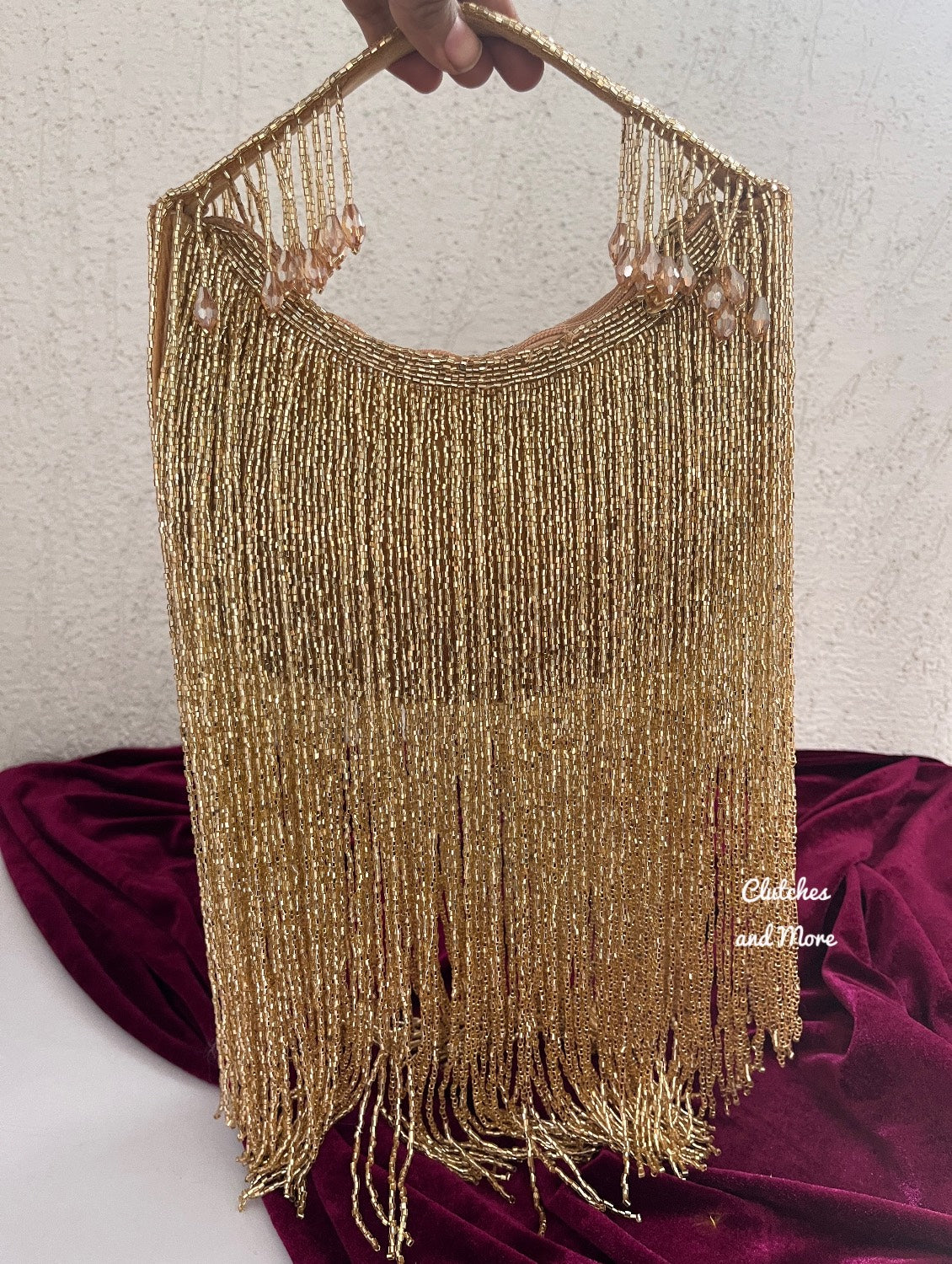 Luxe Moon Fringes Bag Gold