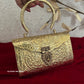 Gold Brass Clutch With Handle