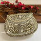 Kashish Kundan Brass Clutch White Silver