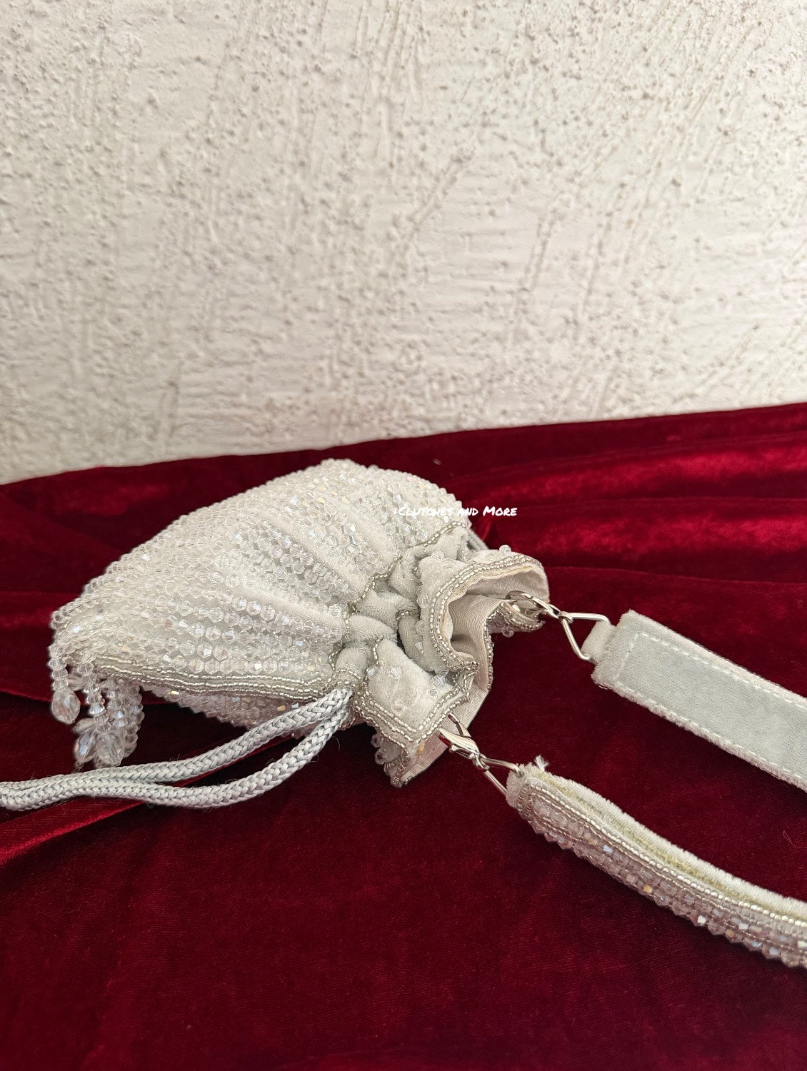 Mini Silver Crystal Potli