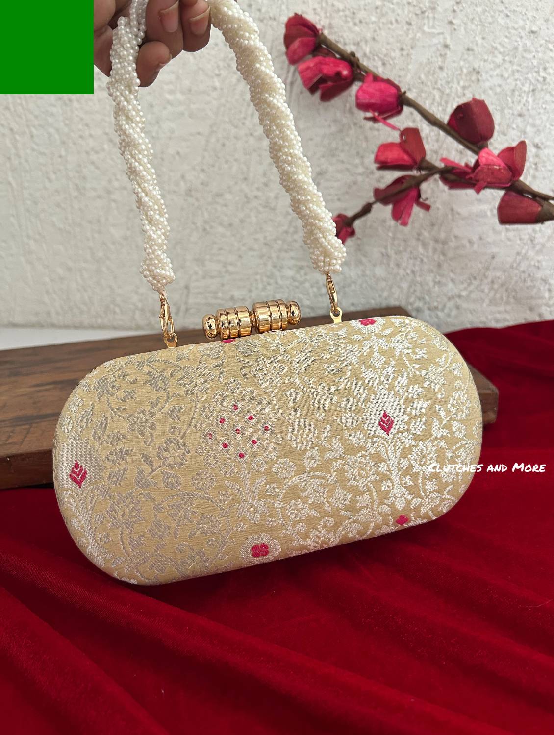 Adaa Banarsi Clutch Gold