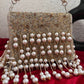 Jodha Pearl Tassle Clutch Gold