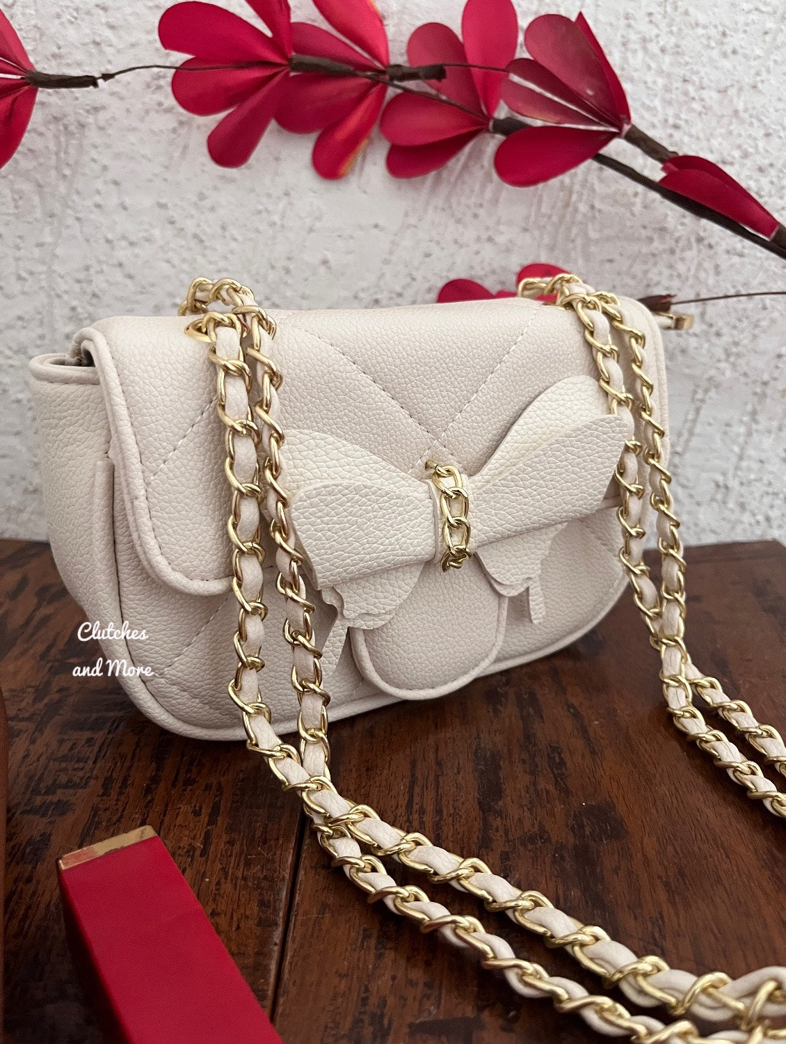 Butterfly White Sling Bag