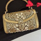 Mehnaaz Kundan Brass Clutch Gold White